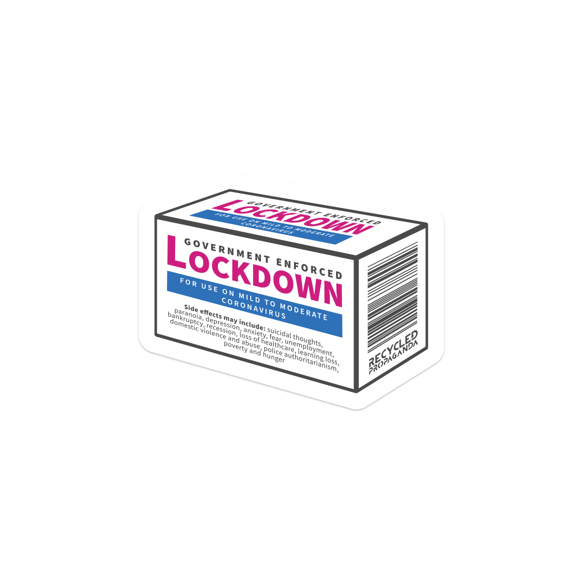 Lockdown Die Cut Sticker Recycled Propaganda